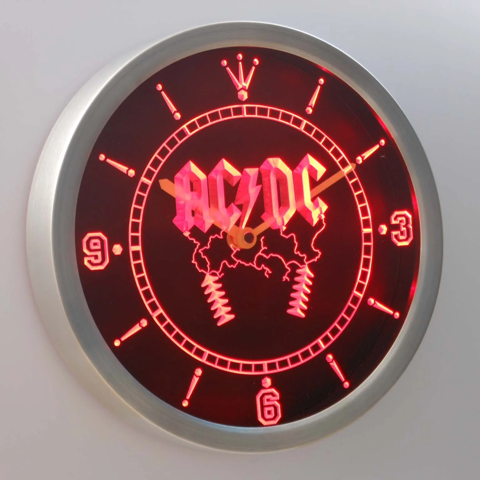 

nc0142 ACDC AC/DC Rock n Roll Bar Beer Neon Light Signs LED Wall Clock