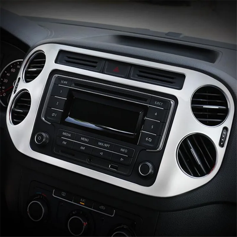 

Для Volkswagen vw Tiguan mk1 2009-2015 Стайлинг автомобиля решетка вентиляции центральная консоль декоративная панель отделка крышка наклейка