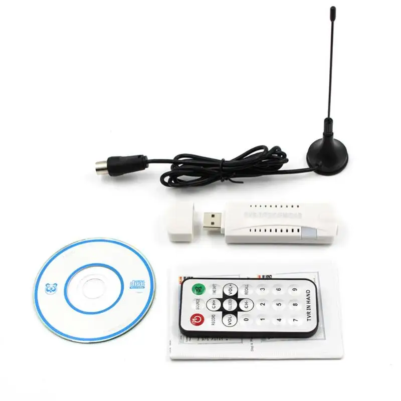 

New Digital USB TV Stick FM+DAB DVB-T T2 Computer Terminal TV Signal Adapter Receiver Stick Antenna CD Driver Remote Control