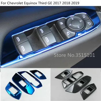 

car cover door Window glass panel Armrest Lift Switch Button trim frame 4pcs For Chevrolet Equinox Third GE 2017 2018 2019