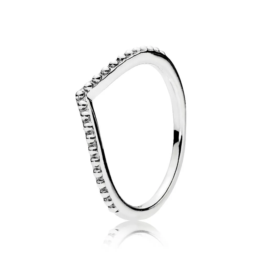 

NEW 100% Sterling silver 1:1 Glamour 196315 BEADED WISH RING Original Women wedding Fashion Jewelry 2019