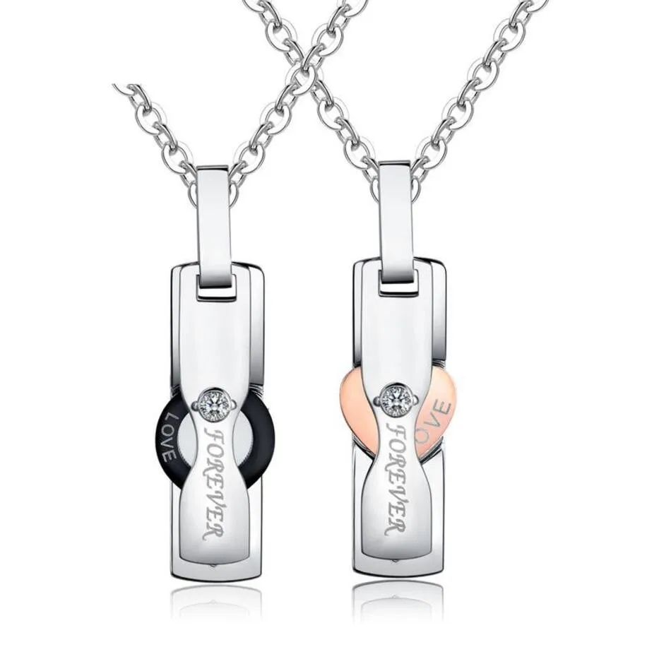 LOVE Titanium Steel Couple Necklace Love Zircon Pendant Item GX1161 | Украшения и аксессуары