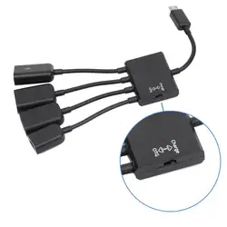 Leadzoe 4 Порты и разъёмы Micro зарядное устройство черз порт USB переносной кабельный хаб для Android смартфон планшет