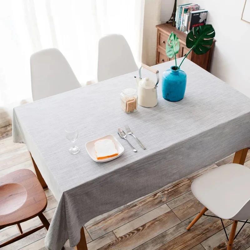 

Japan and Korea pure cotton linen tablecloth pure color art restaurant tablecloth dustproof tablecloth rectangular cover