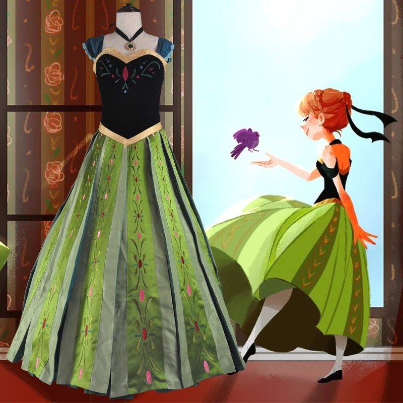 EXPRESS Frozen Snow Anna Adult Fancy Dress Princess Queen Cosplay Costume
