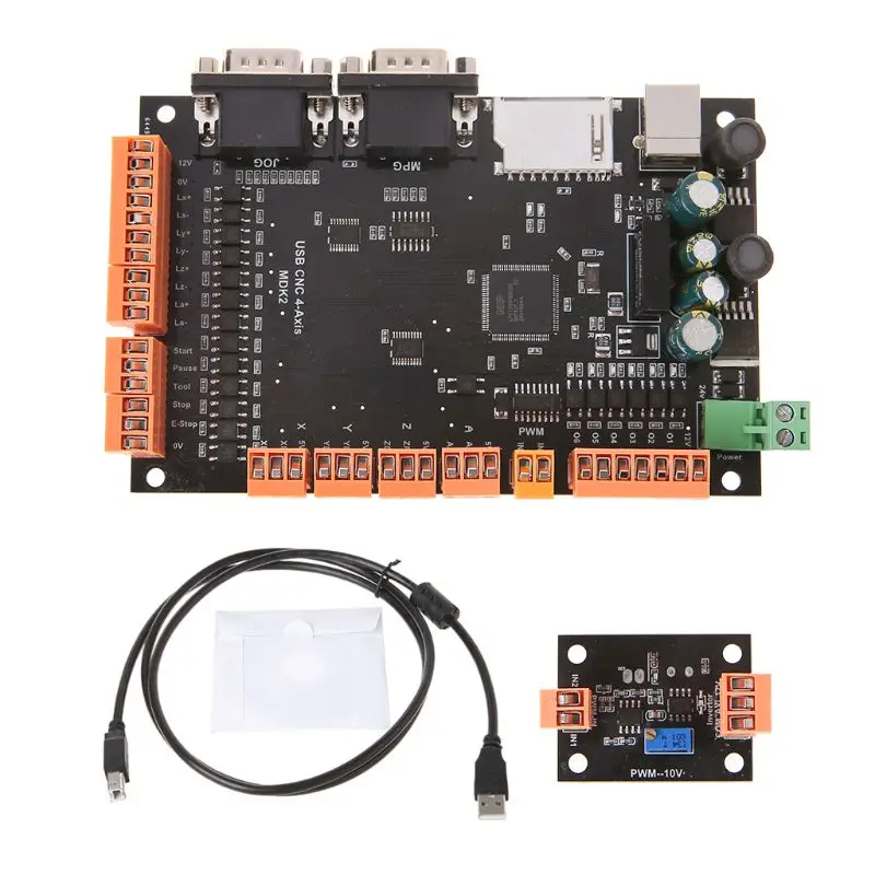 

OOTDTY 1SET MDK2 CNC USB 4 Axis Stepper Motor Controller Breakout Board with MPG Interface Electrical equipment