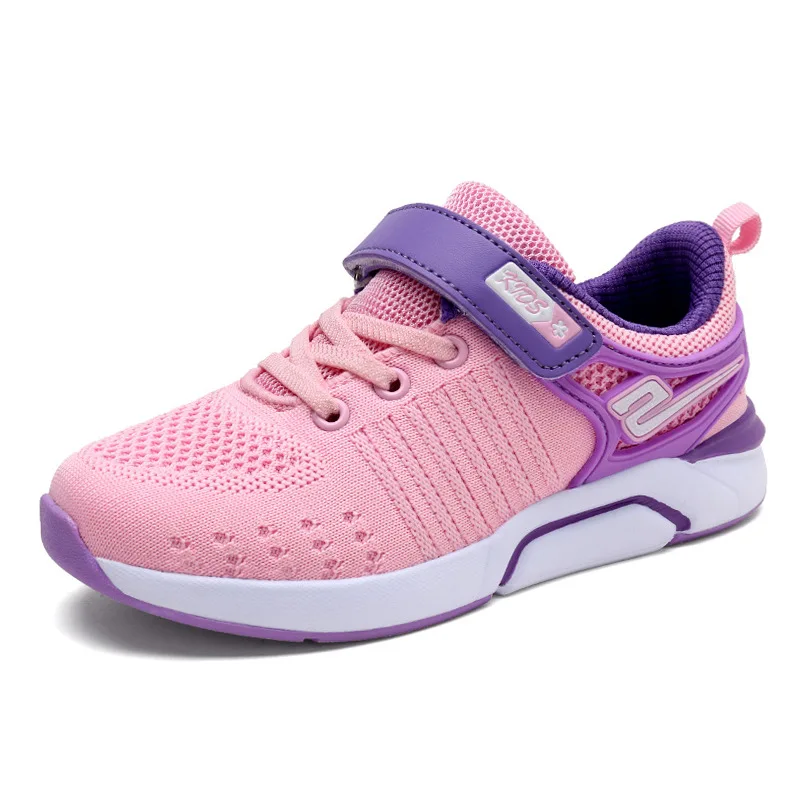 

SKOEX 2020 Kids Girl's Fashion Sneakers Mesh Hook & Loop Breathable Girl Sport Running Shoe Lightweight Childrens Trainers