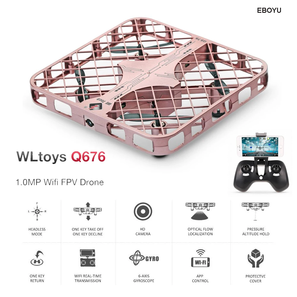 WLtoys Q676 Flycool 1.0MP Wifi FPV Drone оптическое позиционирование потока удержание высоты