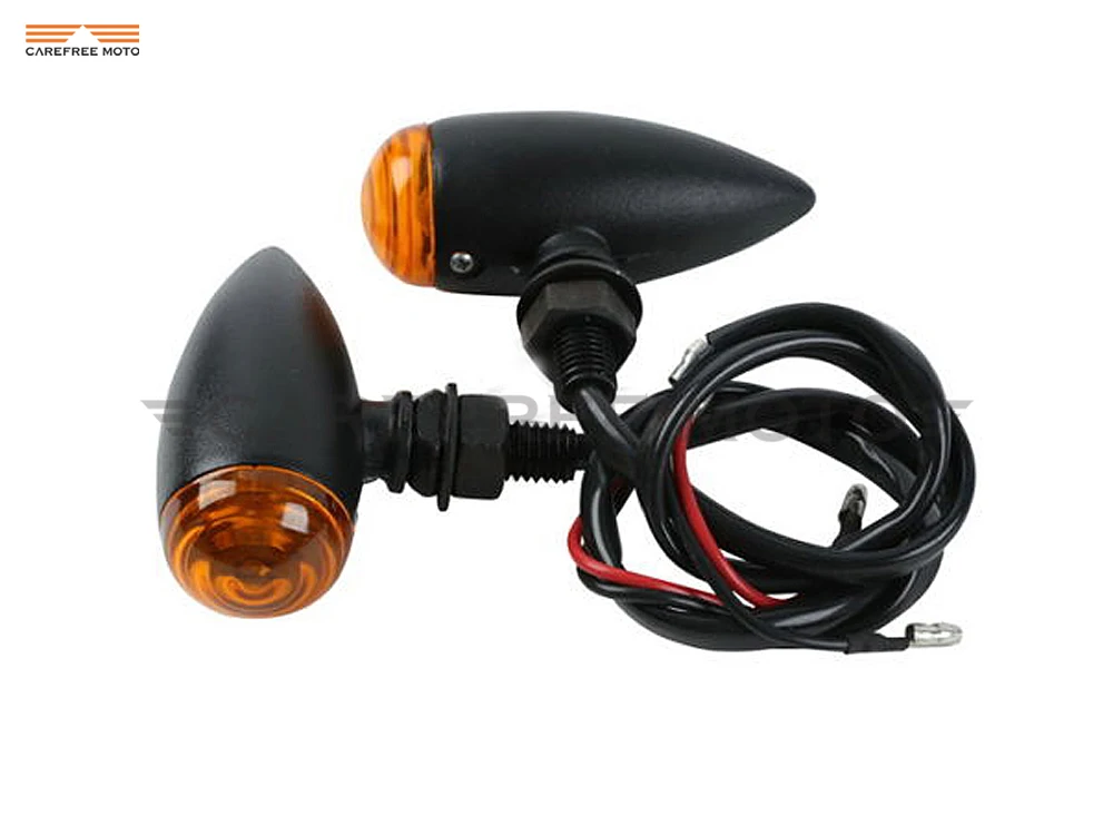 

Bullet Round Orange Lens Motorcycle Turn Signal Light Case for Harley Softail Sportster XL 883 1200