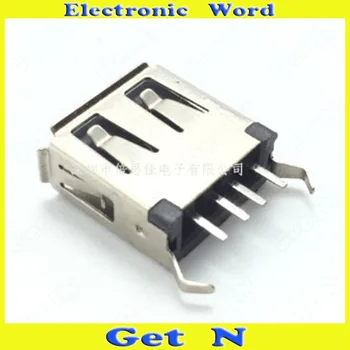 

20pcs-500pcs A Type USB 2.0 Female Socket 13.7mm Length Vertical 2.0USB Power Connectors 180Degree