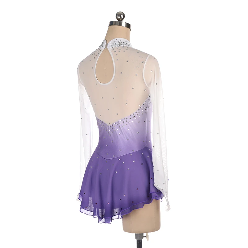 Nasinaya Figure Skating Dress Ice Skating Skirt for Girl Women Kids  Customized Competition Performance Purple Gradient Shiny - AliExpress 18