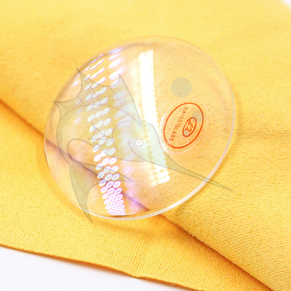 

1.5mm Edge-thickness blue light coated Mineral Watch Glass Replacement Parts for watchmaker