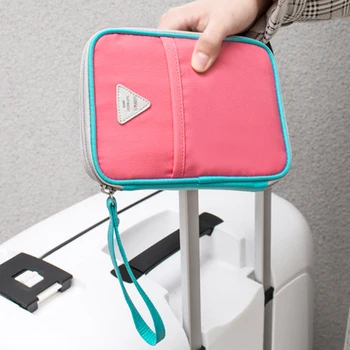 

YIFANGZHE Passport Wallet for women/lady, Waterproof Nylon Fabric Travel Wallet Passport Holder,Clutch Travel Purse Wrist Strap