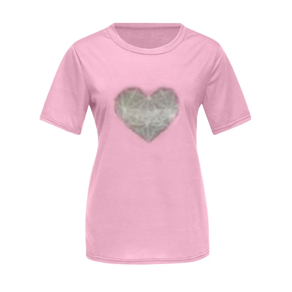 Одежда для мамы и детей милая футболка с рисунком сердца детская с коротким рукавом для мамы и дочки, одежда camiseta madre hijaZH* 2# p30US