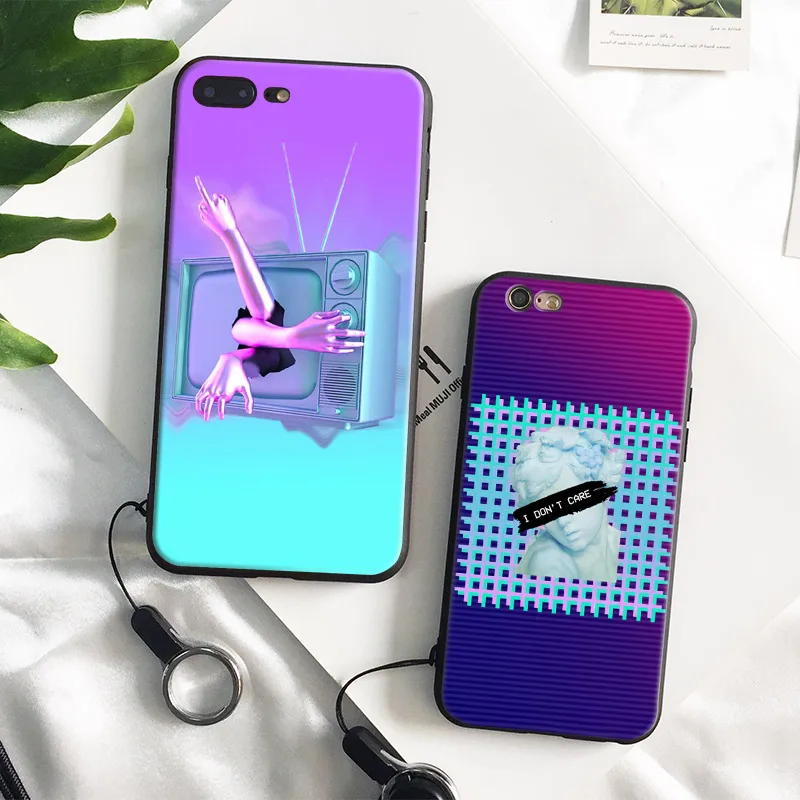 Vaporwave Pastel Aesthetic Vintage Soft Silicone Phone