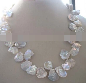 

11.25 freshwater pearl white reborn keshi necklace 18