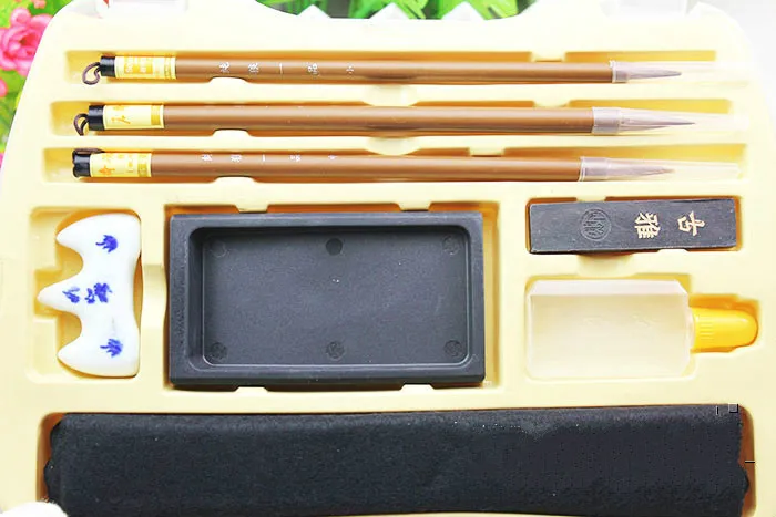 Кисточка для китайской каллиграфии ручка традиционная ручка-кисть для письма живопись, каллиграфия Набор подарочных коробочек детские Студенческие живопись