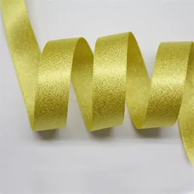 16 мм нескольких цветов Двусторонняя золотая линия блеск атласная лента Свадебная вечеринка Декор одежды для украшения 20 метров - Цвет: 640 lemon