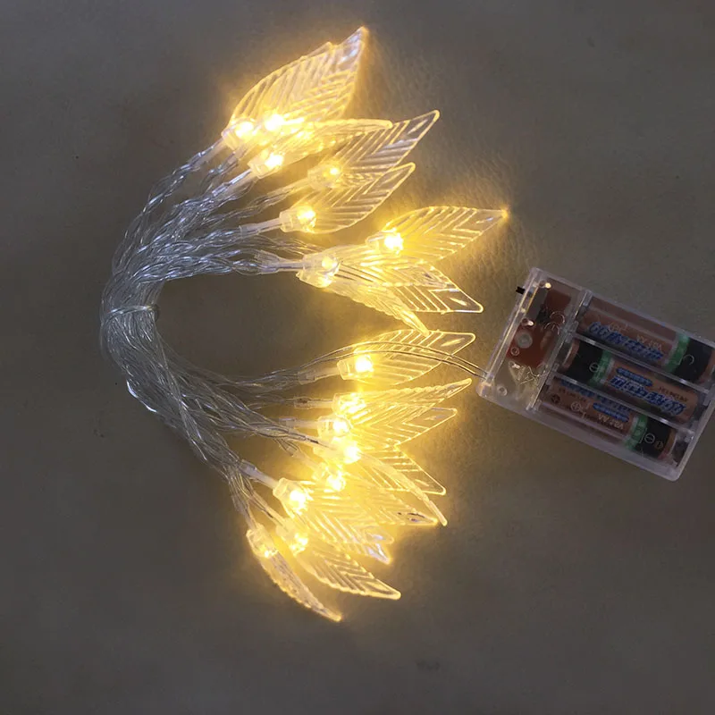 Novelty LED Tree Leaves Battery Operated String Fairy Lights for Christmas party Wedding Home Decor Garland Decorations