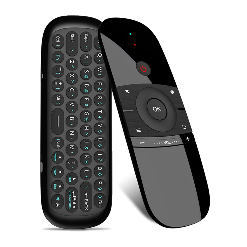 

W1 2.4G Air Mouse Wireless Keyboard , 6-Axis Motion Sense IR Learning Remote Control w/ USB Receiver for Smart TV Android TV BOX