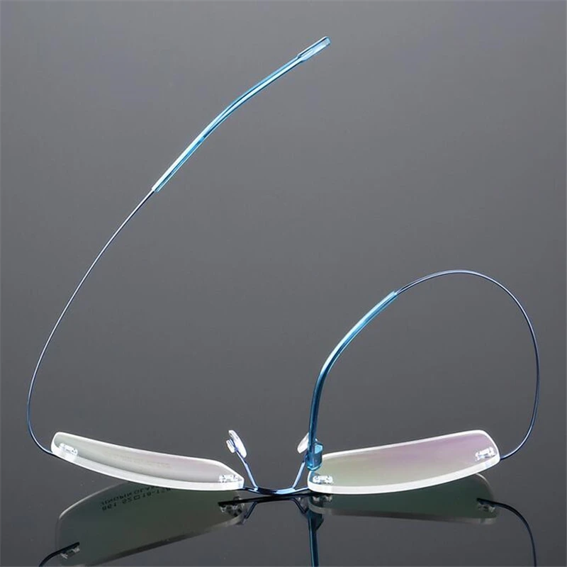 Титановый сплав гибкий Бескаркасный для мужчин и женщин металлический без оправы близорукость рама Складная дужка очков оптические очки