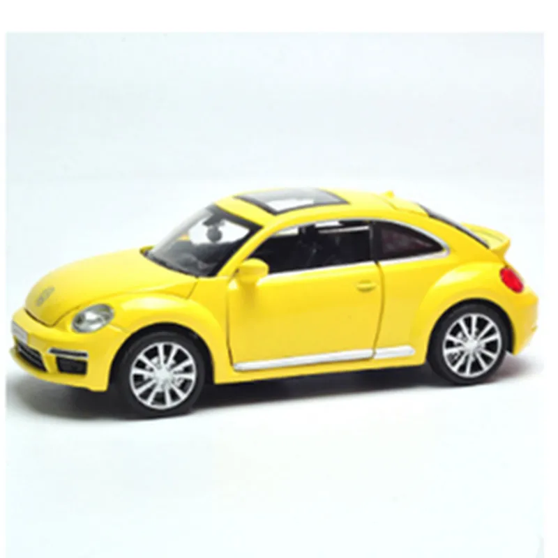 Двойные лошади, 1:32,, Volkswagen Beetle, литая под давлением модель автомобиля, игрушка, модель автомобиля, электронная машина, детские игрушки, подарок - Цвет: Цвет: желтый