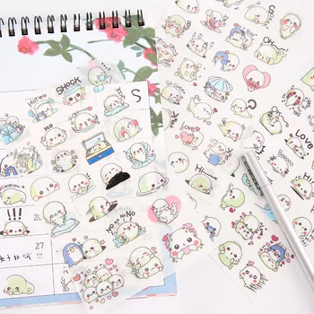 

6 Sheets/pack Cute Sea Lions Decoration Stickers Scrapbooks Stick Labels Journal Diary Stationery Stickers