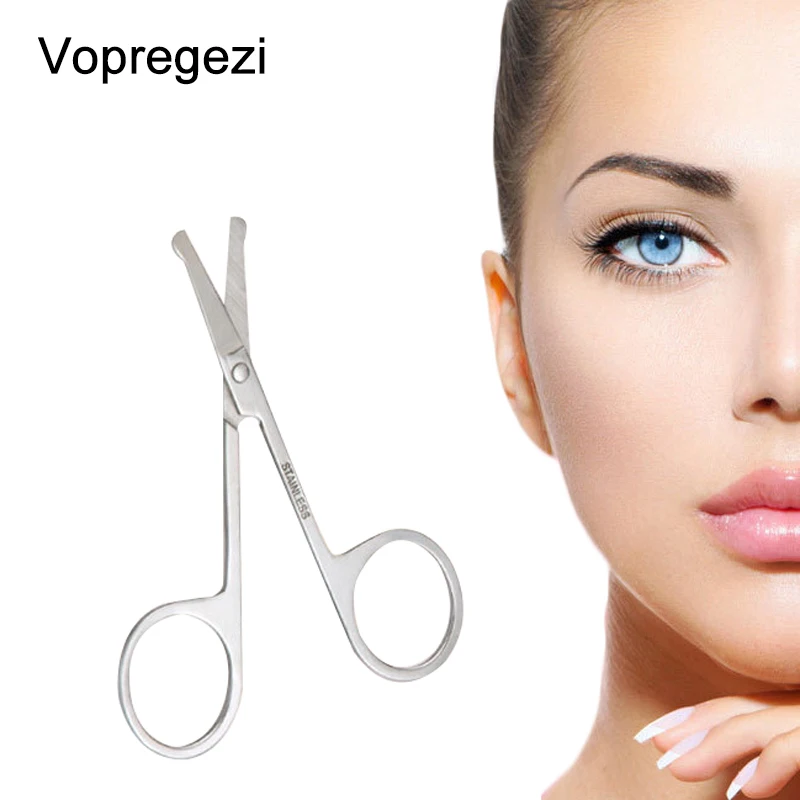Vopregezi Steel Eyebrow Trimmer Scissors Trimming Tool Woman Grooming