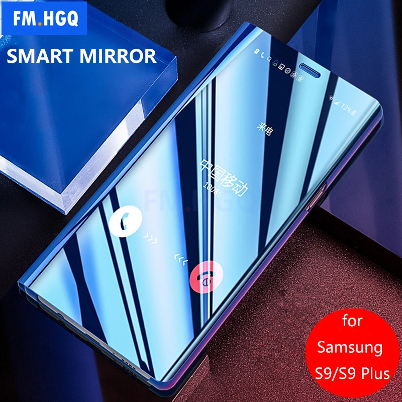 

FM.HGQ 360 Smart Flip Stand Mirror View Cover For Samsung Galaxy S9 Plus Case Stand Cover For Samsung Galaxy S9 S 9 Phone Case