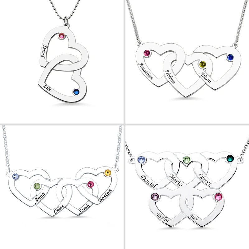 Custom Personalized Necklaces Two-Row Name Necklace Pendant Christmas Gift