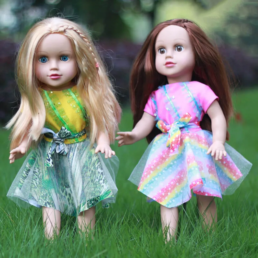 

45 CM/17.72 Inch Simulated Doll Vinyl Blink Baby Girl Accompanying Doll Full vinyl Christmas Birthday Toys Gift for girls