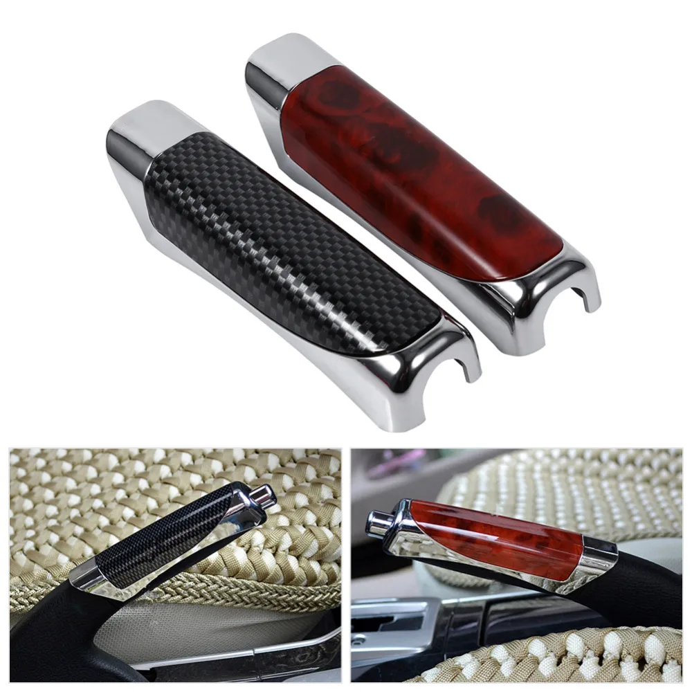

Car Hand Brake Ebrake Handle Hand Break Protect Cover Sleeve 2018 Universal New Carbon Fiber and Wooden Style Car Styling Hot