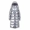 Winter Fashion Down Cotton Coat Hooded Silver Glossy Thicker Warm Jacket Long Sleeve Cotton-padded Outwear Casual Coat L1774 ► Photo 1/6