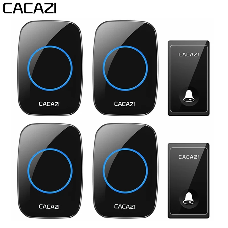 

CACAZI Self-powered Waterproof Wireless Doorbell No Battery Required Home Intelligent Door ring Bell 58 Chimes US EU UK Plug