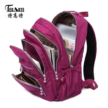 

TEGAOTE School Backpack for Teenage Girl Mochila Feminina Women Backpacks Nylon Waterproof Casual Laptop Bagpack Female 2017