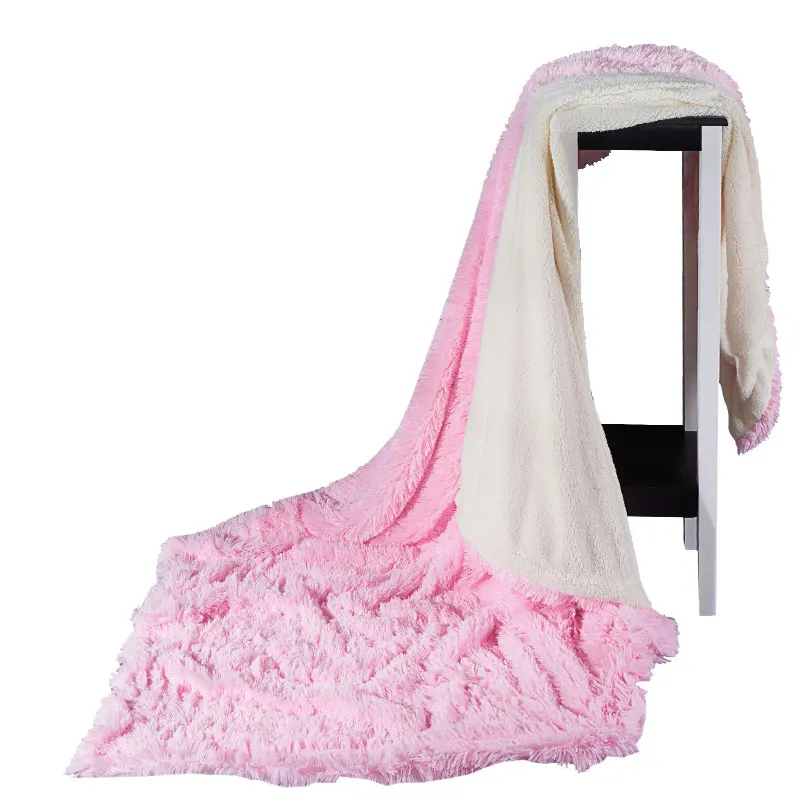 Одеяло супер мягкое длинное лохматое теплое элегантное уютное покрывало для кровати или дивана одеяло утолщенное теплое плюшевое одеяло гарантия качества - Цвет: FS