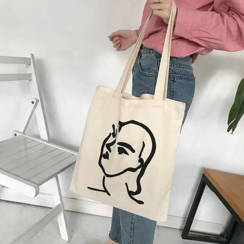 

Casual style Canvas Shopping Bag Large Capacity Handbag Shoulder Tote Grocery Shopping Bags