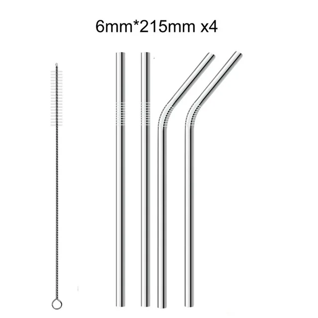 10 шт. Многоразовые соломинкой 304 Нержавеющая сталь металлическая соломинка с 2 Чистящая Щетка для кружек 20/30 унций - Цвет: 4D-1Brush