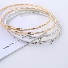 SUKI Simple mate color plata oro grande aro pendiente para mujeres declaración moda joyería accesorios grandes círculo redondo pendientes(China)