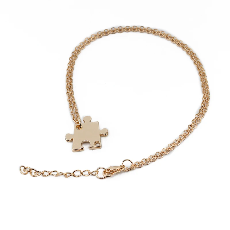 Женский набор для 4 семьи цепочка с кулоном пазлом Ожерелье Дружбы ювелирные