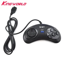 100 шт 16 бит классический проводной игровой контроллер для SEGA Genesis 6 кнопочный геймпад для SEGA Mega Drive игровые аксессуары
