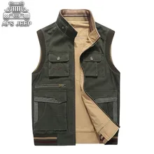 Реверсивный AFS джип много карманов большой дизайн грузовой винтажный военный мужской жилет армейский Повседневный для репортёра или вне работы