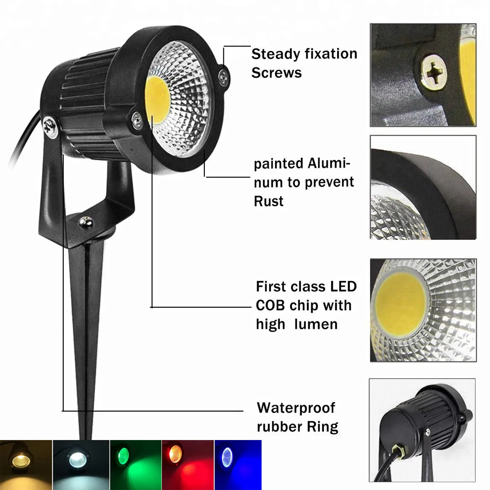 

New Style COB Garden Lawn Lamp Light 220V 110V 12V Outdoor LED Spike Light 3W 5W 7W 9W Path Landscape Waterproof Spot Bulbs