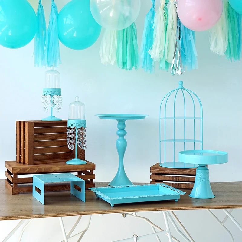  SWEETGO Baby blue cake stand cupcake tray cake tools home decoration dessert table decorating party
