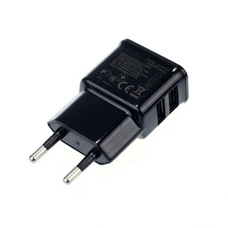 Универсальный ЕС США штекер 5 В 2A два порта usb-адаптер настенное зарядное устройство адаптер для samsung Iphone, HTC мобильный телефон 50 шт./партия