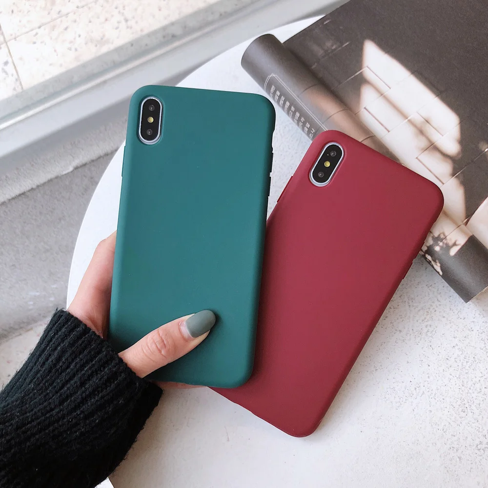 SANGOLD сплошной цвет силиконовый чехол s для iphone XR X XS Max 6 6S 7 8 Plus милый карамельный цвет мягкий простой модный чехол для телефона