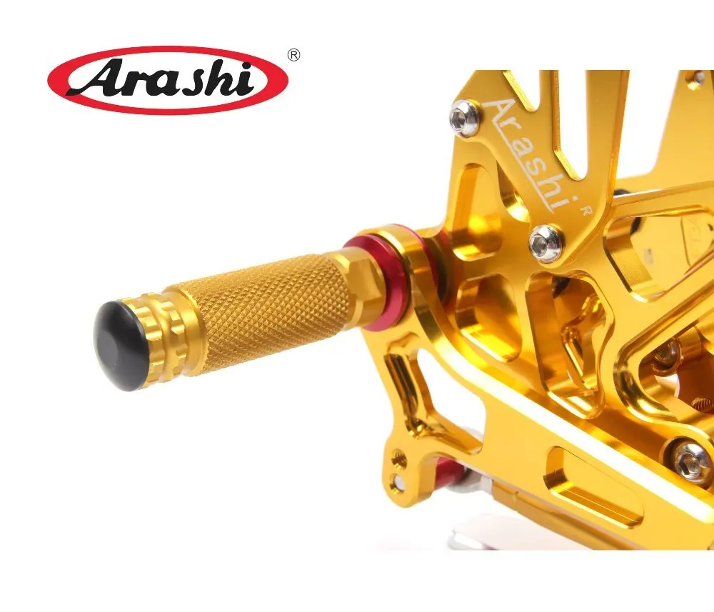 Arashi CNC Rider Rearset регулируемые Подножки для MV AGUSTA Brutale 675 800 ДРАГСТЕР 2012 2013 алюминий золото