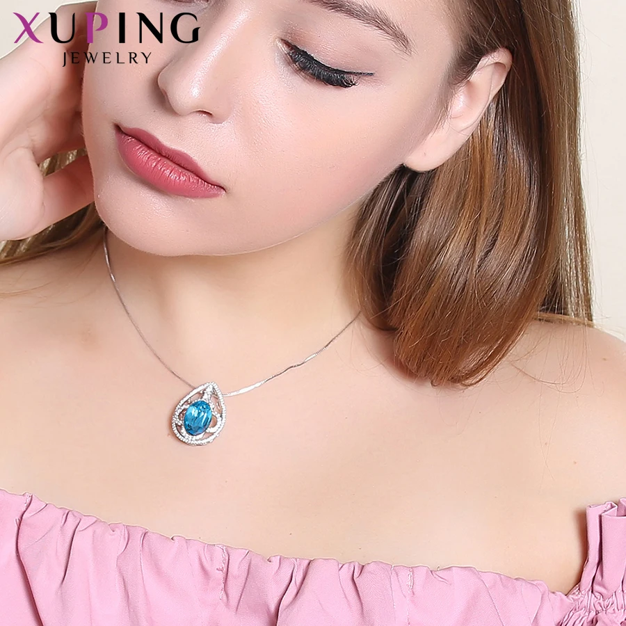 

Xuping Jewelry Luxury High Quality Necklace Crystals from Swarovski Wedding Party Temperament for Women Girls Gifts S151-40211