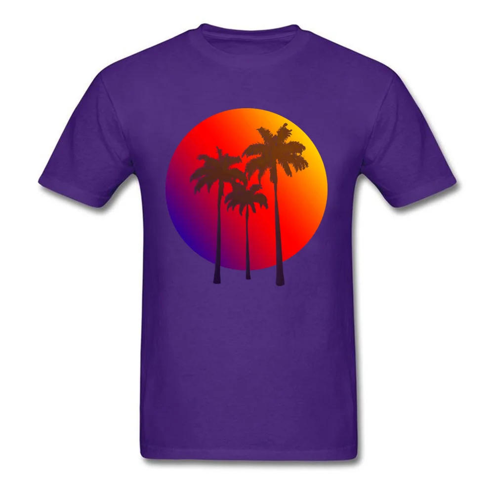 TROPICAL ISLAND Birthday Tops & Tees Short Sleeve for Men Pure Cotton Father Day Crew Neck T-Shirt Geek Clothing Shirt Hot Sale TROPICAL ISLAND purple