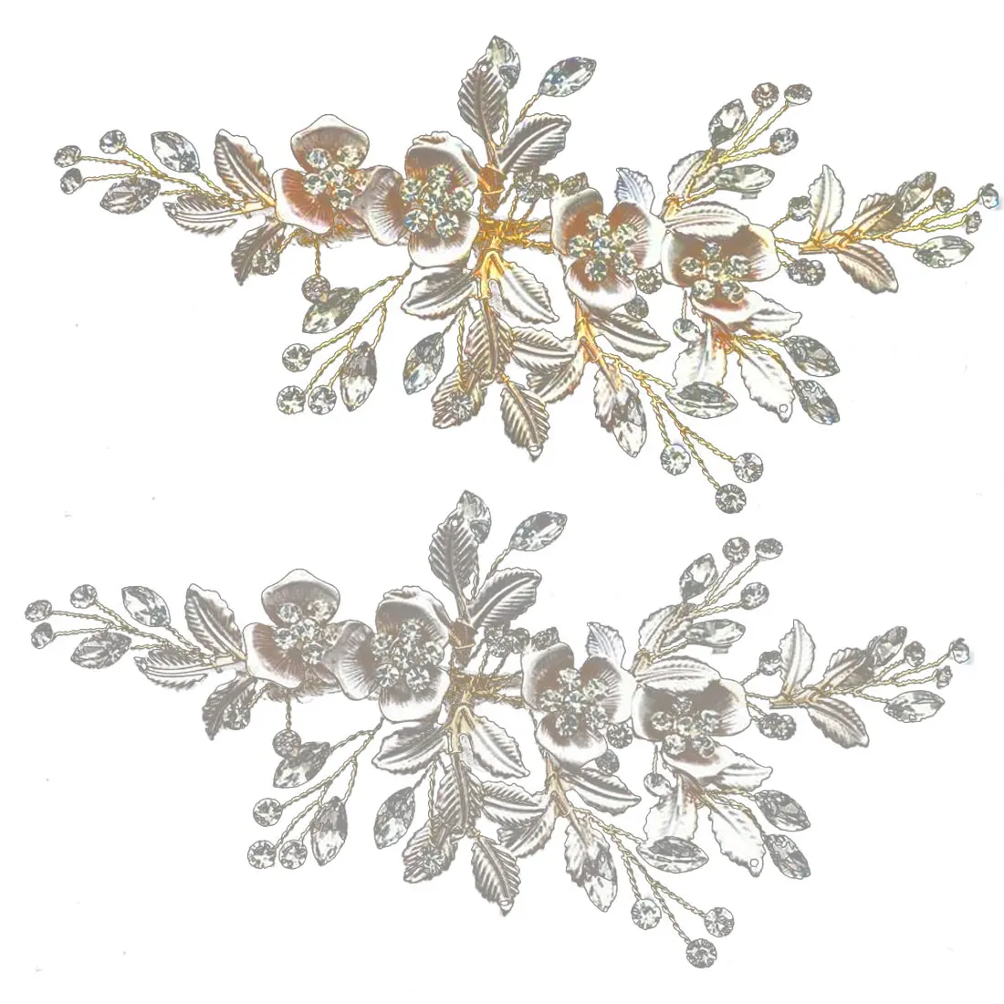 

Flower Hair Clips Handmade Rhinestone Leaf Wedding Headpiece Fashion Wedding Hair Accessories wedding flowers
